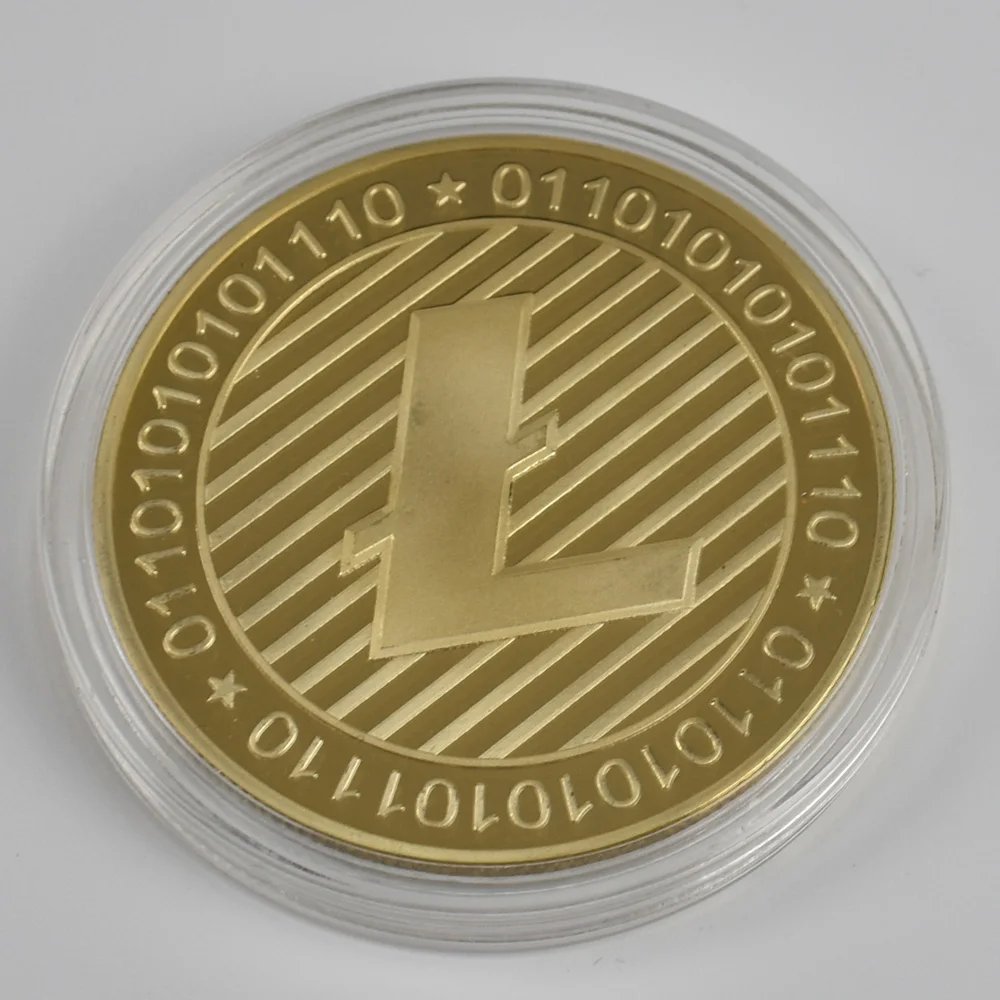 gold litecoin 1 шт. позолоченная монета-Биткоин BTC бит физическая металлическая Коллекционная монета для подарка с пластиковым чехлом - Цвет: gold litecoin