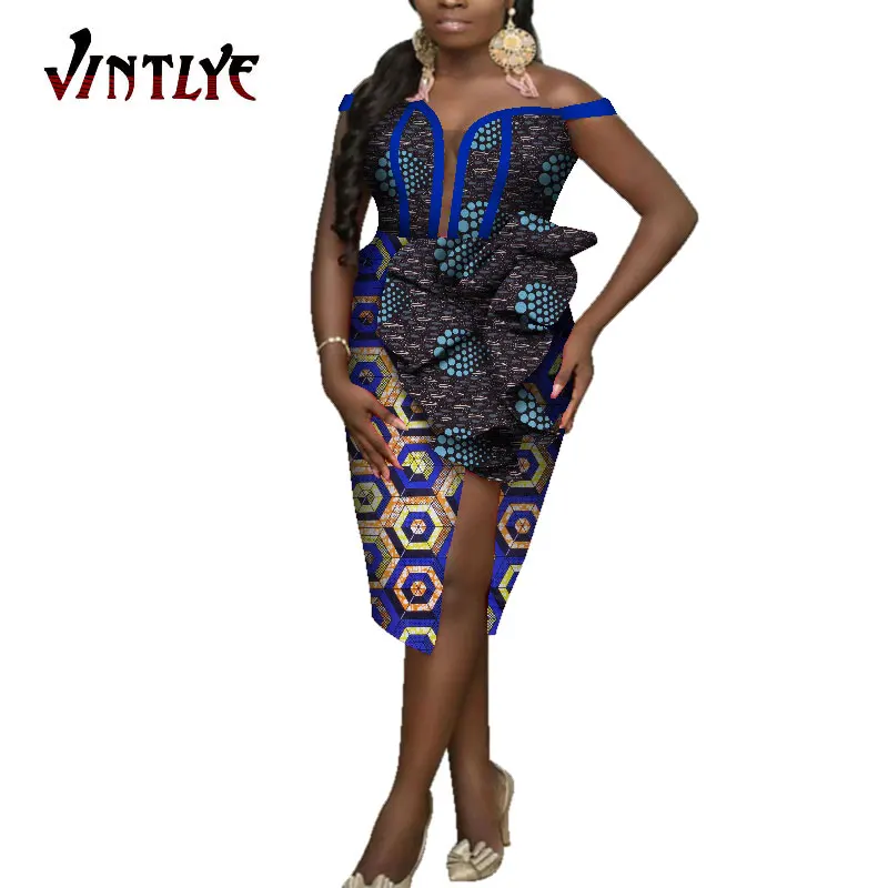 Африканские платья для женщин сексуальное женское платье с лямкой на шее