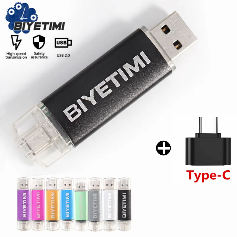 

Biyetimi Multifunctional pen drive otg 2.0 USB Flash Drive Type C 64gb cle usb флэш-накопител stick 32gb 16gb 128G PenDrive