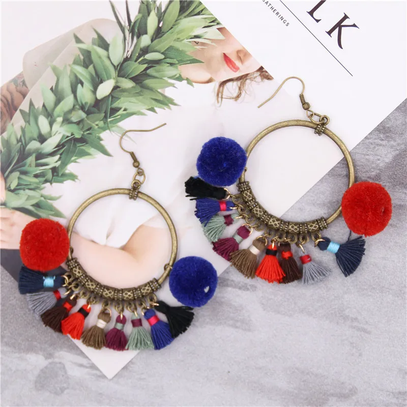 LosoDo серьги для женщин цыганские винтажные длинные Этнические старинные золотые