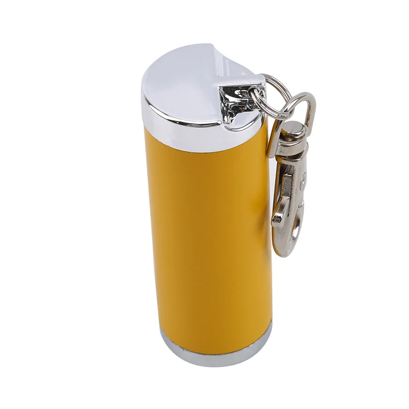 yellow Новая многоцветная Полезная портативная карманная металлическая уличная пепельница для сигарет с брелком - Цвет: yellow