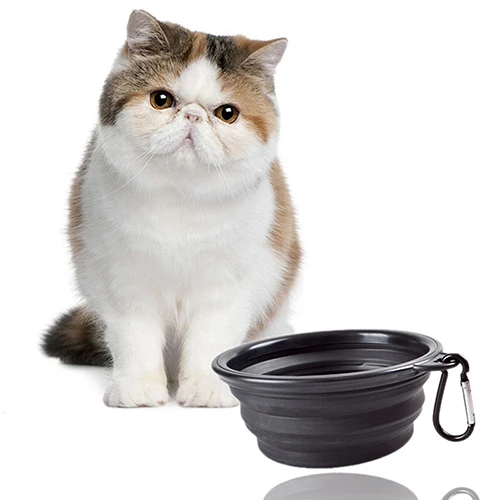 Складная дорожная миска для собак и кошек еда чаша кормления портативная