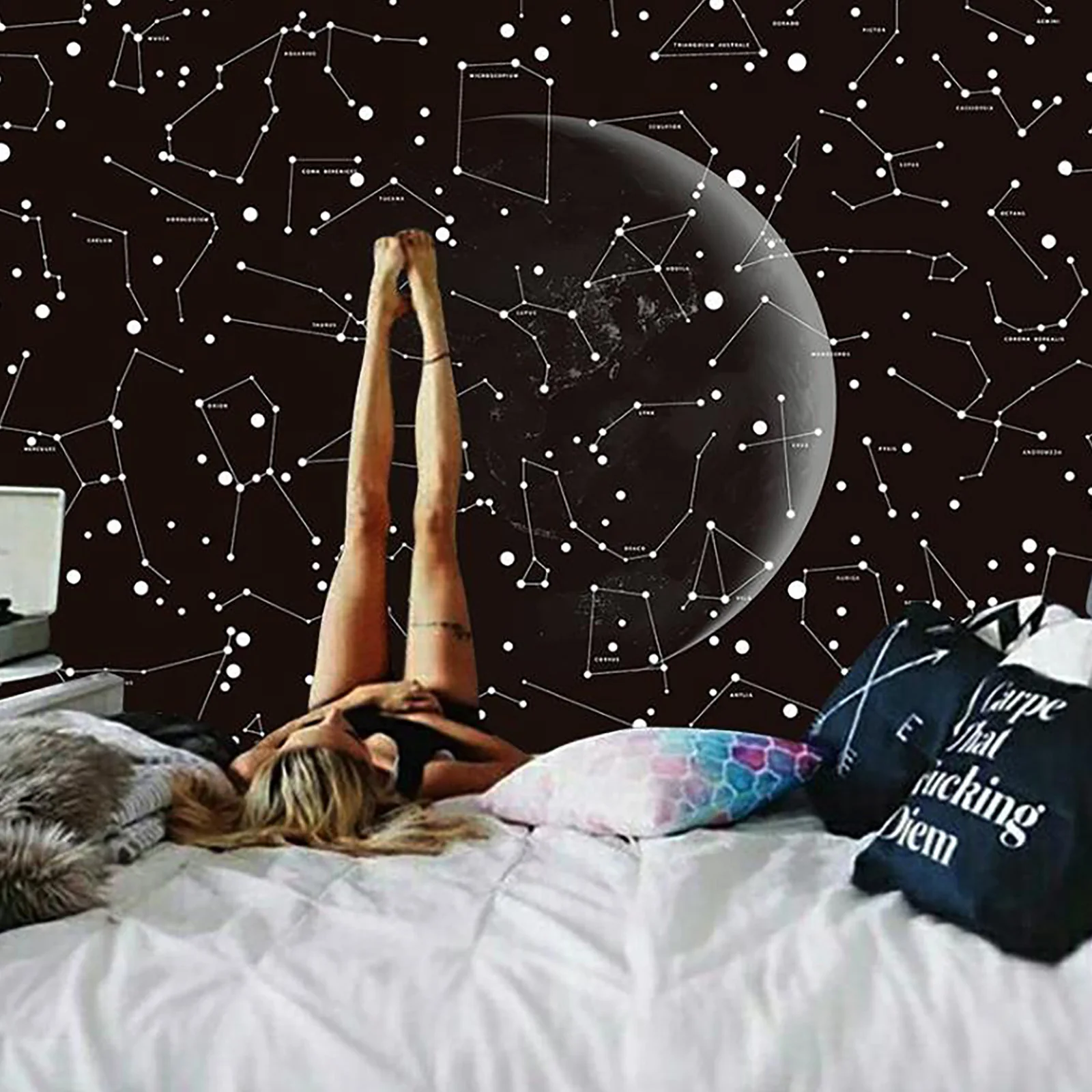

Constellation Galaxy Printing Tapestry Polyester Fabric Space Pattern Towel Wall Hanging Art Blankets Bedroom Living Room Decor