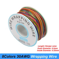 one roll 8 colors 30awg wire wrapping wire tinned copper solid pvc insulation one roll 8 colors 30awg wire wrapping wire tinn