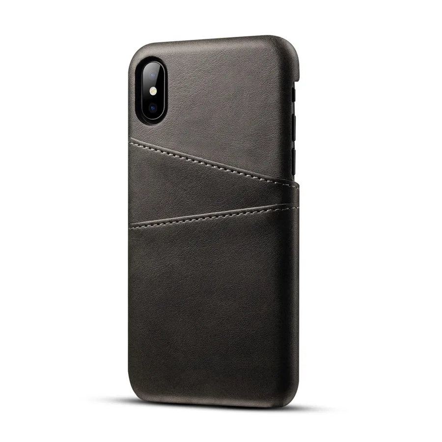 Натуральная кожа для iPhone 11 XS Max чехол X XR Ретро винтажная задняя крышка для iPhone 7 Чехол 8 чехол 6 6s Plus чехол для телефона чехол s - Цвет: Black