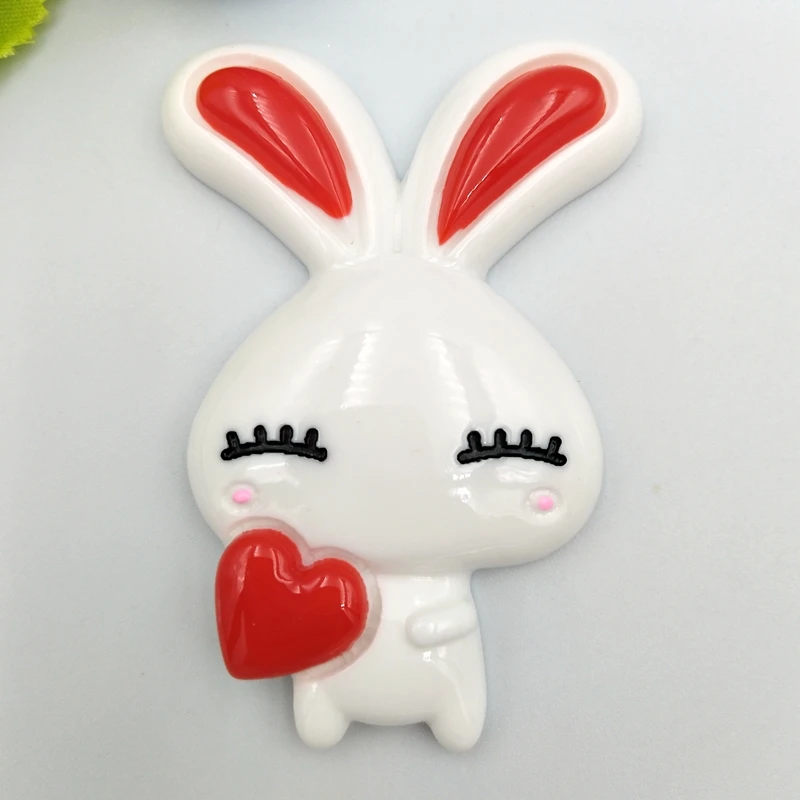1 шт. 50*71 мм милый белый кролик плоская задняя часть кабошон деко сделай сам
