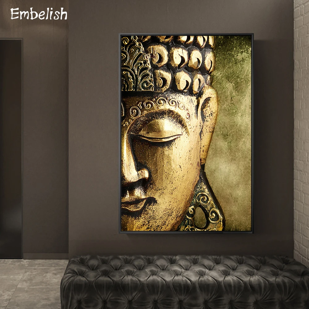 

1 Pieces High Quality Buddha Statue Wall Art Pictures For Living Room Modern Home Decor Posters HD Print On Canvas Oil Paintings