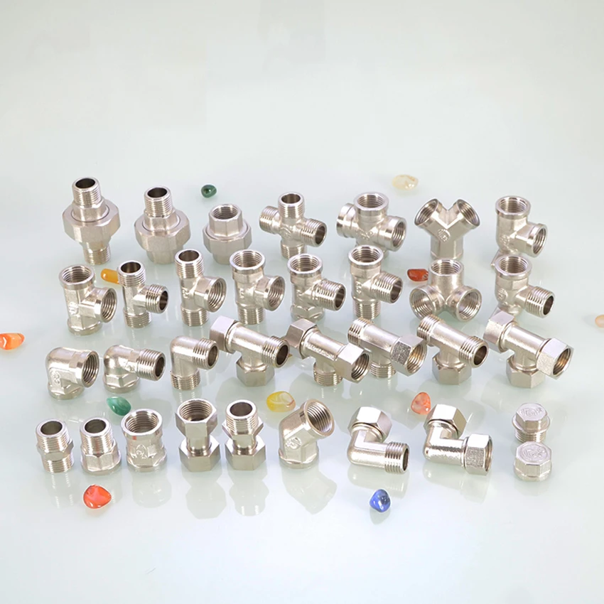 Латунным покрытием Никель локоть прямые 3 сторонний выход Bsp1/2 &quot(20 мм)