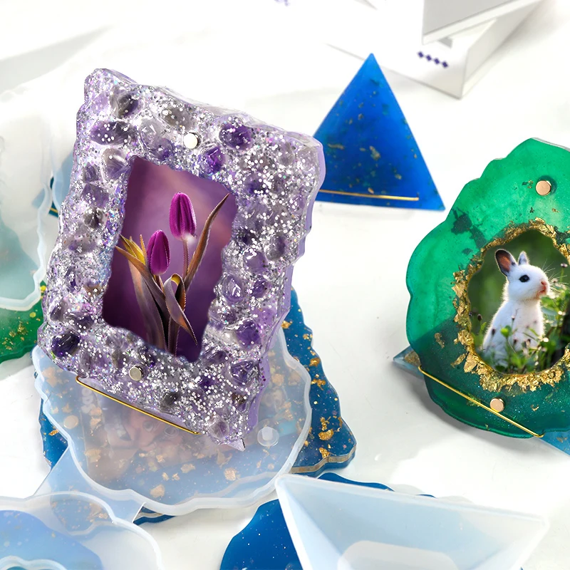 

DM196 сделай сам, Кристальный клей для фоторамки, форма для фоторамки, материал для домашней фоторамки, посылка тные, круглые, зеркальные силик...