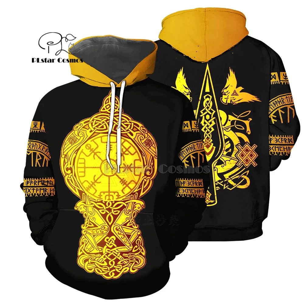 PLstar Cosmos Viking Tattoo 3D напечатанные футболки с принтом Толстовка/на молнии для мужчин