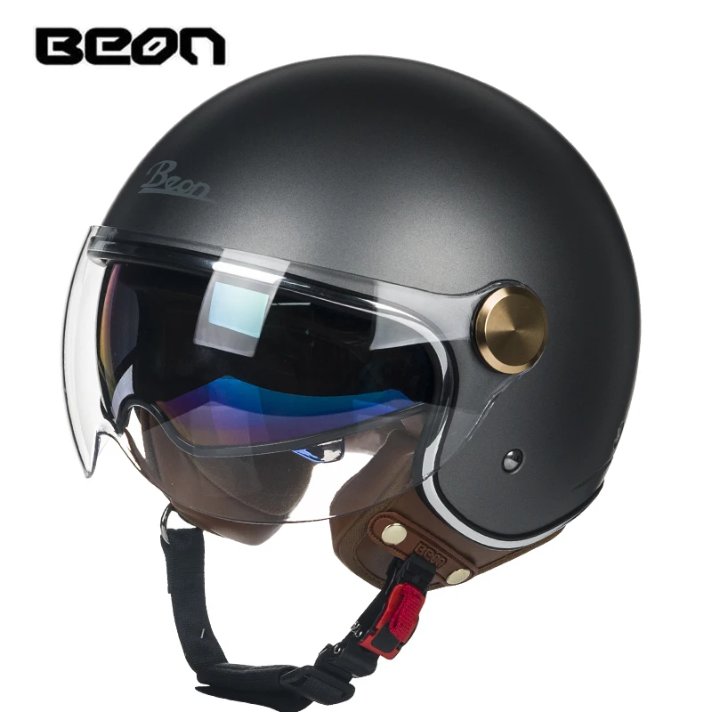 BEON B120 женские крутые винтажные мотоциклетные Шлемы ABS с открытым лицом 34 мотоцикл уличный велосипед Casco Чоппер крейфер полулицевой пилотны... (art.: 3920b32f97bfb) - 3920b32f97bfb