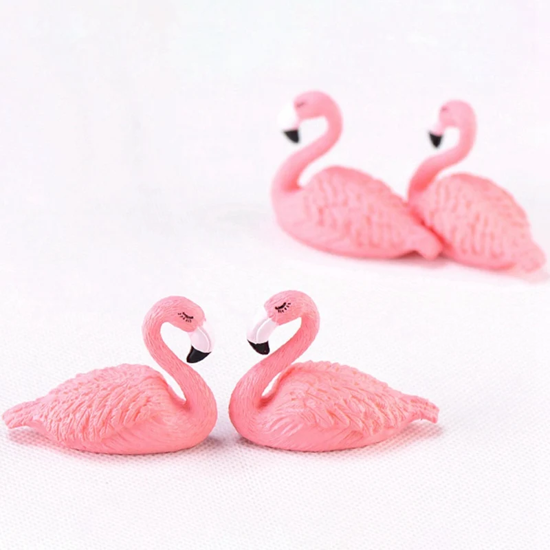 

2Pcs/Set 2cm*3cm Micro Flamingo Figurine Miniature Animals Ornaments For DIY Fairy Garden Small Plants Decoration