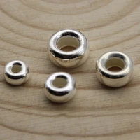 real 925 sterling silver loose spacer beads for jewelry making charms beads bracelet necklace accessories jewelry making diy