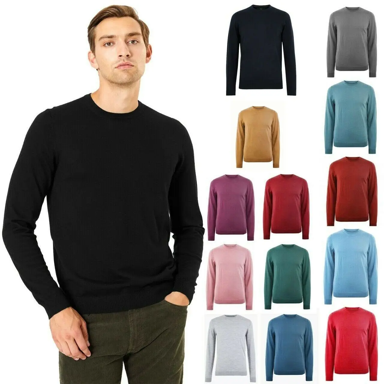 

Mens Ex M&S Knitwear Sweater Jumper Pullover Crew Neck Long Sleeve Cardigan Top