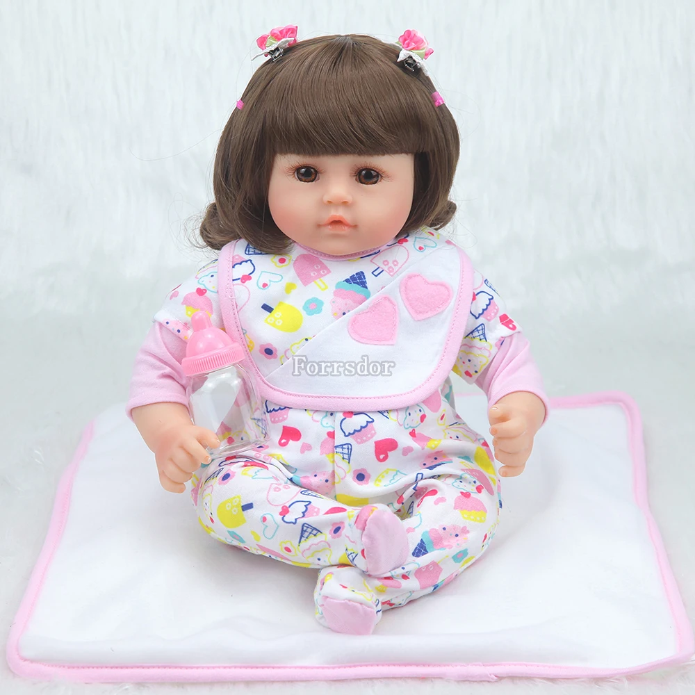 

New arrival 40cm silicone Reborn realistic doll vinyl newborn baby realistic Rebe Bebe toys for children