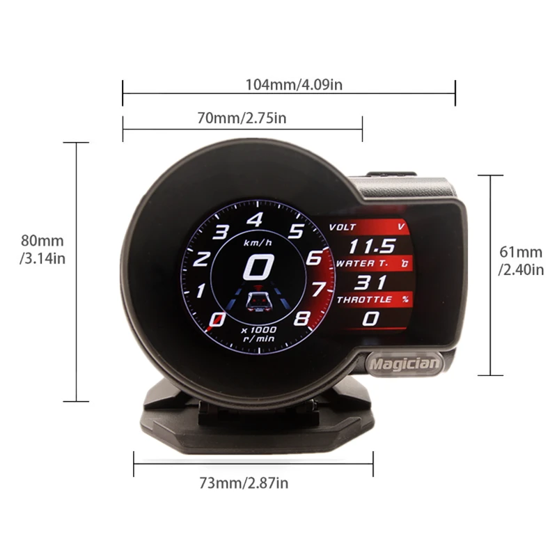 Автомобильный цифровой манометр F8 F835 OBD 2 дисплей измеритель скорости напряжения
