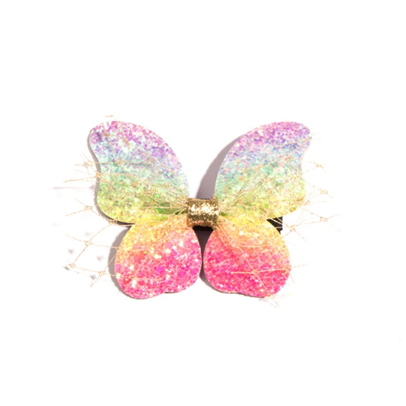 Разноцветные заколки для волос с бантами маленьких девочек блестящие