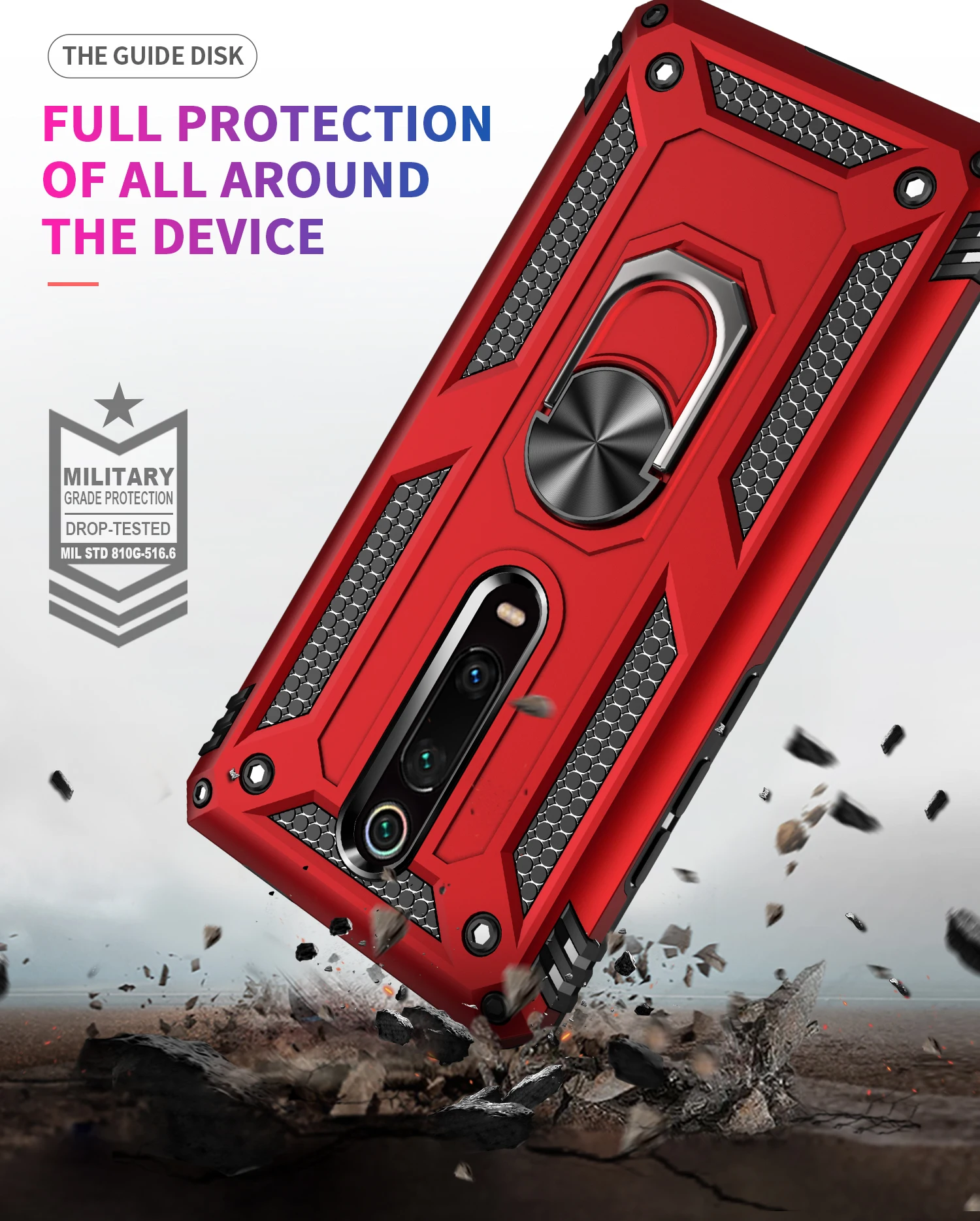 Luxury Anti Fall Phone Case For Xiaomi Redmi NOTE 8T 7 8 10 PRO 2021 LITE With Ring Stand  Armor Shockproof PC Protect Cover