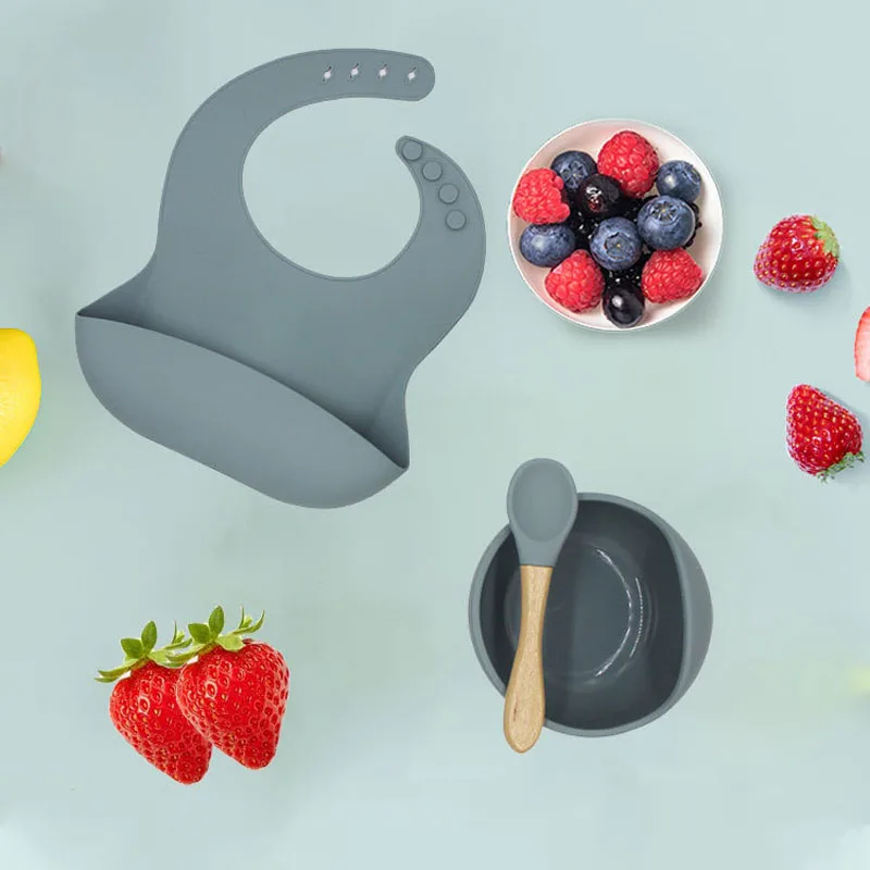 

4 шт. набор силиконовых тарелок для самостоятельного кормления, противоскользящая тарелка, детская посуда, силиконовая тарелка для ребенка ...