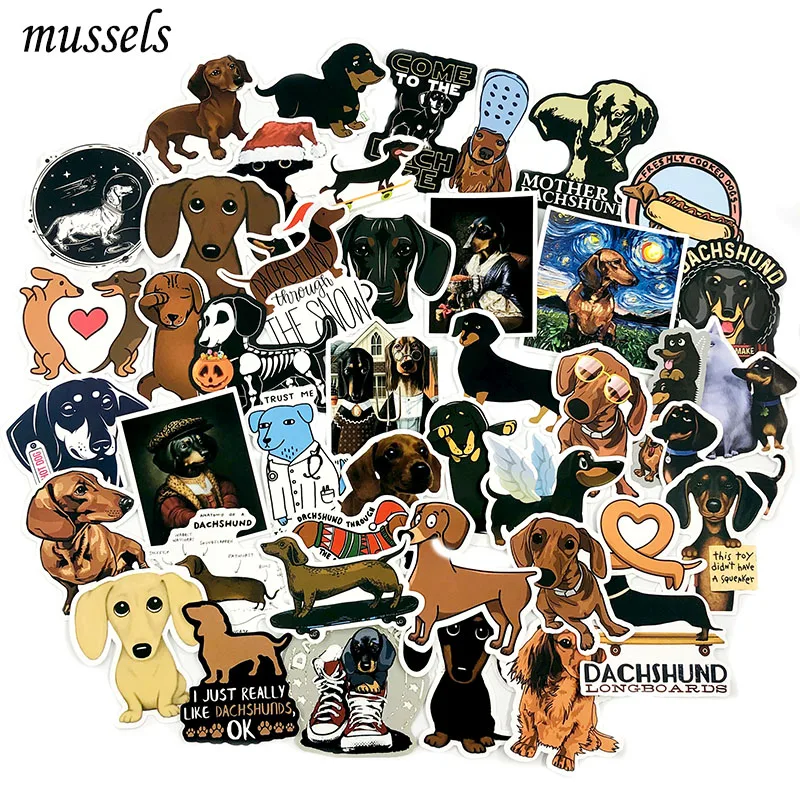 50 шт. милые анимационные наклейки в виде сосисок собак граффити для скрапбукинга