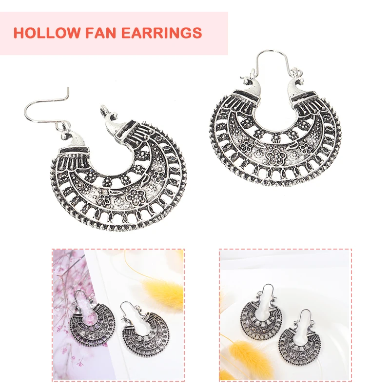 Ретро этнические африканские племенные резные серьги капли простые эффектные