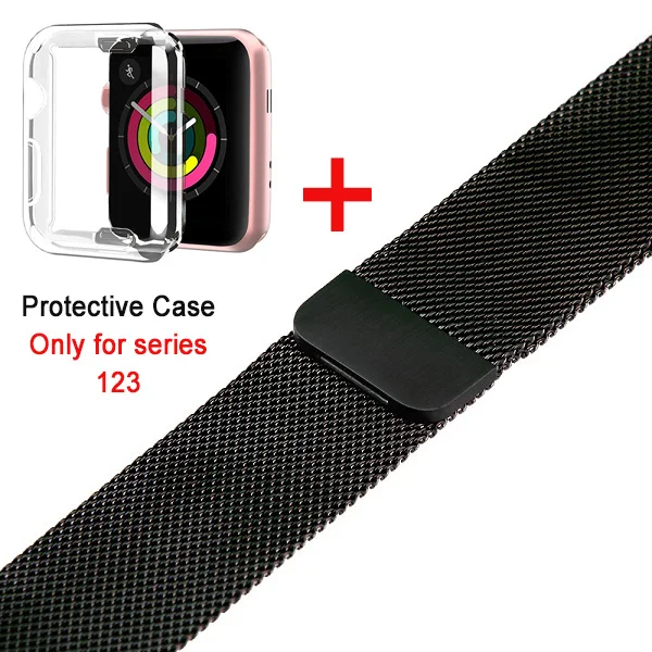 Black-2 Leecnuo Нержавеющая сталь ремешок для наручных часов для Apple Watch серии 1/2/3 ремешок ремень, 42 мм, 38 мм, версия металлическая Миланский ремешок для часов - Цвет ремешка: Black-2