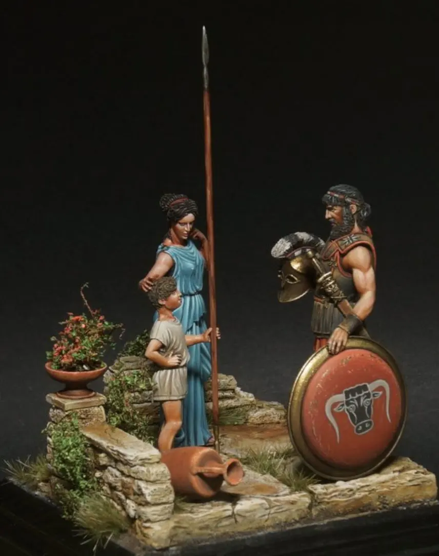 1/32 54 мм древний воин и мирные говорящие миниатюрные сцены неокрашенные DIY сборка