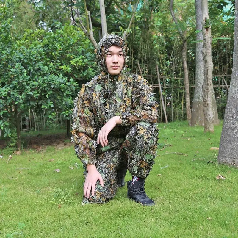 Ghillie Костюмы 3D листья охотничья одежда бионический йоуи снайперские часы