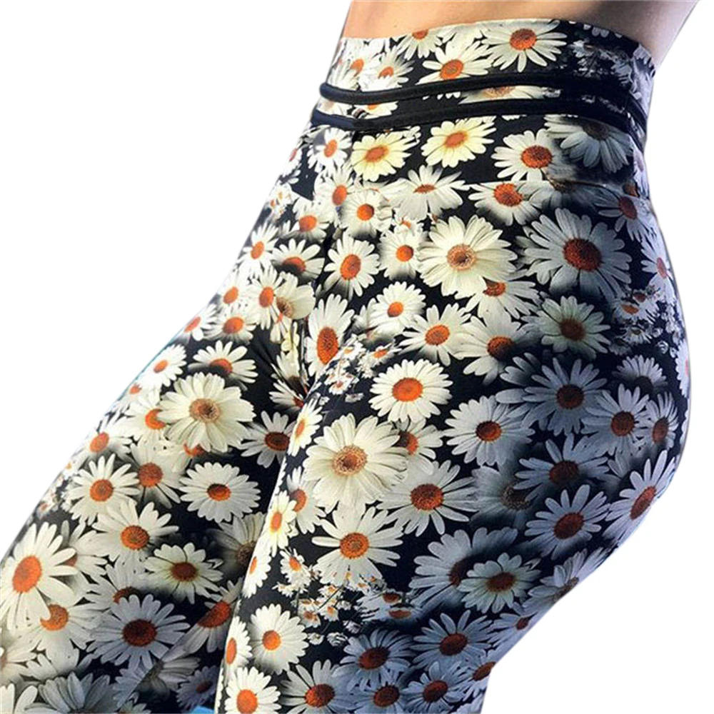 Женские цветочные леггинсы с эффектом пуш-ап облегающие женские джеггинсы