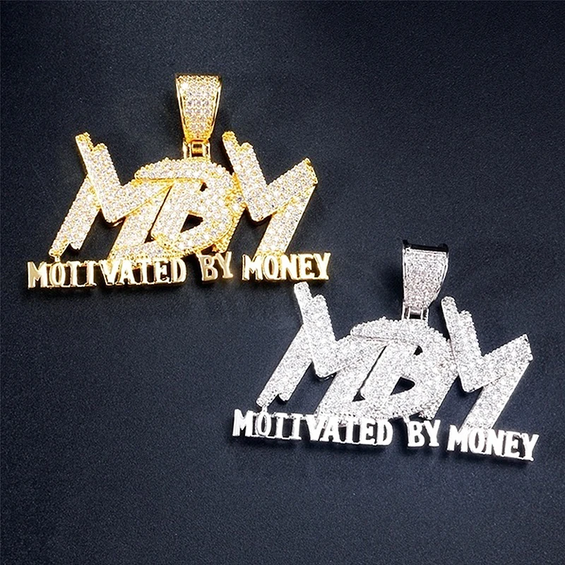

Fashion Personality Hip Hop Zircon Letter Mbm Pendant Necklace Unisex Punk Rock Hip Hop Jewelry