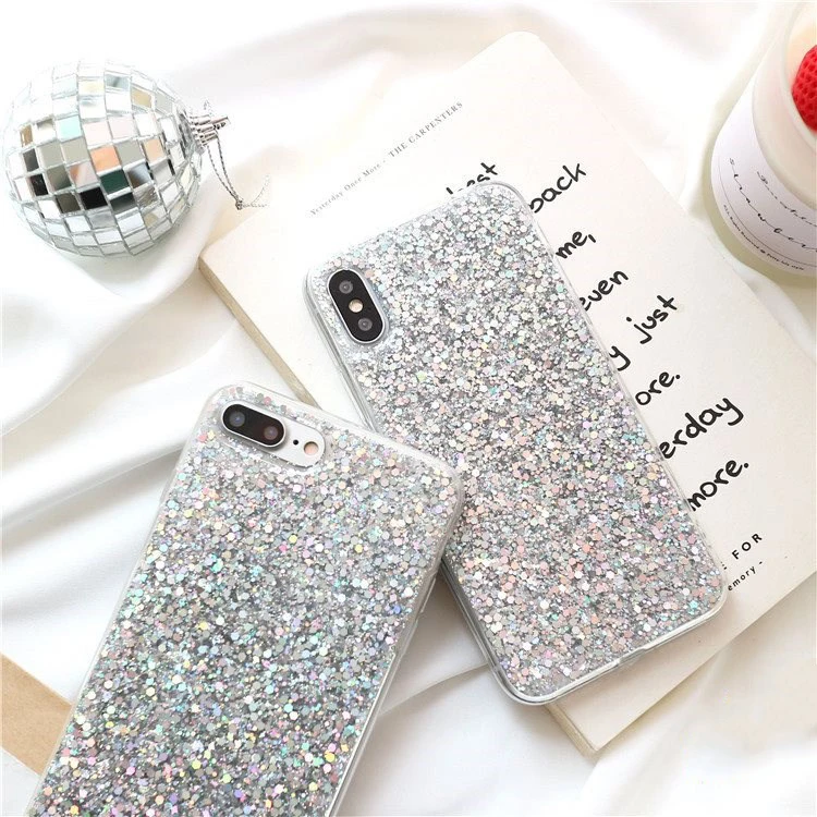 Силиконовые Bling Блестящий со стразами и пайетками мягкие чехлы для samsung Galaxy S10 S9 S8