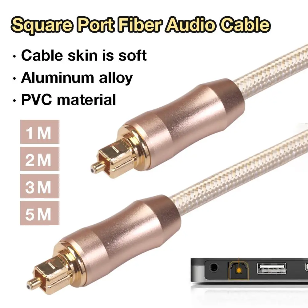 Для SPDIF Toslink волоконный квадратный порт аудио кабель для усилителя мощности ТВ 1 м