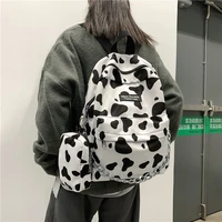 leopard women backpack trendy kawaii animal cow backpack female velvet school bag college girls bookbag back pack travel mochila