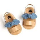 Модные летние сандалии из искусственной кожи для новорожденных девочек, нескользящая обувь, 0-18 м, туфли с бантиком для принцессы
