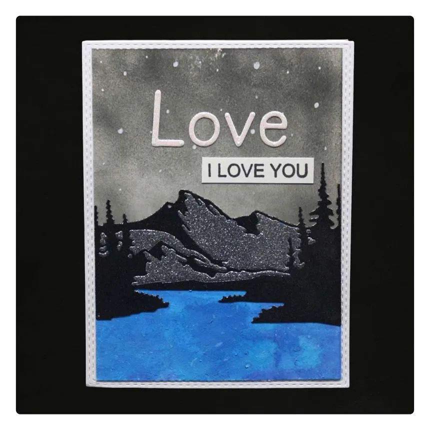 YINISE металлические режущие штампы для трафареты скрапбукинга горная речная