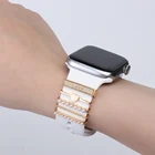 Металлические подвески, декоративное кольцо для Apple Watch, браслет, бриллиантовые часы с орментом, силиконовый ремешок, декоративные гвозди для iwatch, браслет
