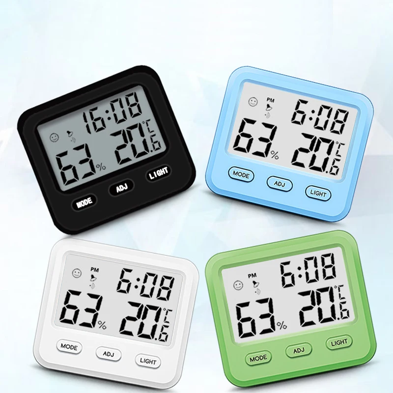 

Alarm Clock Electronic Digital Temperature And Humidity Meter Backlight Temporizador Desktop Modern Calendar Living Room Holder