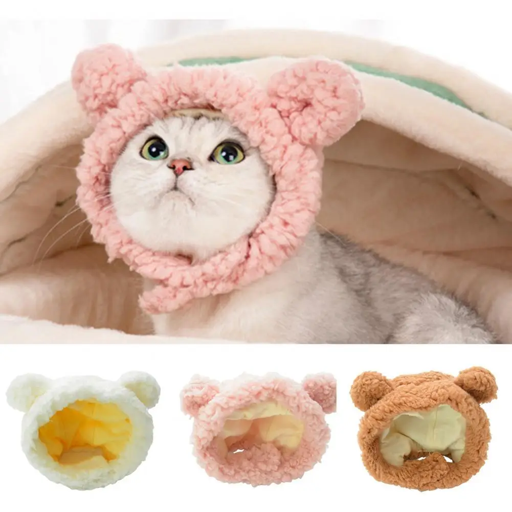 

Beautiful Pet Cap Solid Color Convenient Skin Friendly Pet Dogs Cap Hat