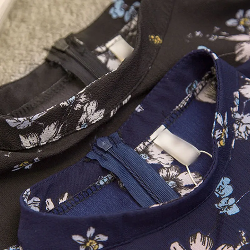 

Autumn Women Floral Chiffon Blouse Flare Sleeve Shirts Ladies Office Fashion Tops LWE56 Rk#