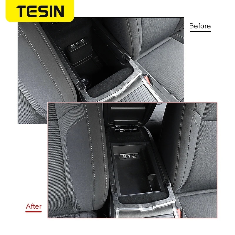 Продажа TESIN, коробка для хранения и поддержания порядка для Dodge Charger 2015 +, автомобильный подлокотник, коробка для хранения, органайзер, лоток для Dodge ...