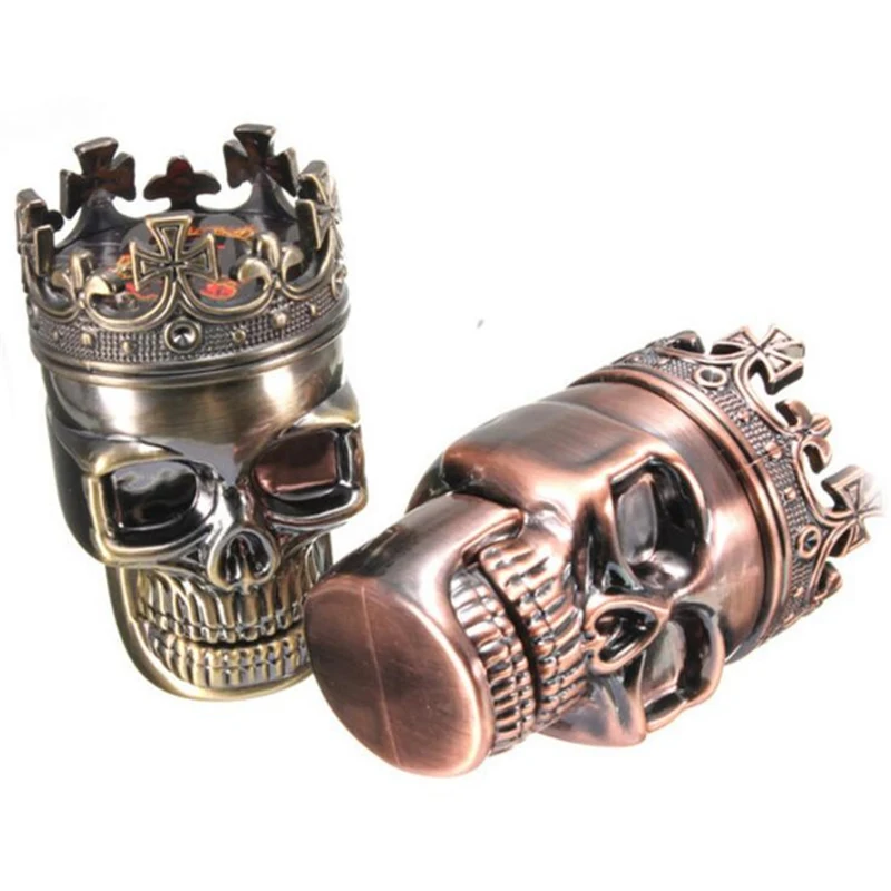 King Skull Manual Mill Smoke Detectors Metal Tobacco Spice Grinder Crusher Pollen Catcher Smoking Accessories | Дом и сад