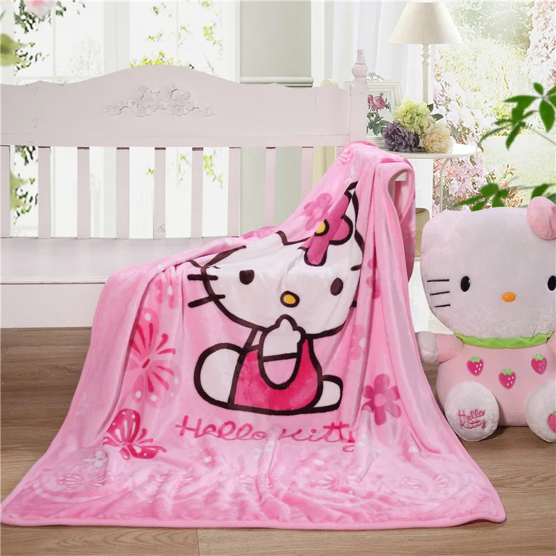 Одеяло с рисунком «hello kitty»; Фланелевое детское одеяло с Микки Маусом; однослойное детское одеяло из кораллового флиса; детское одеяло