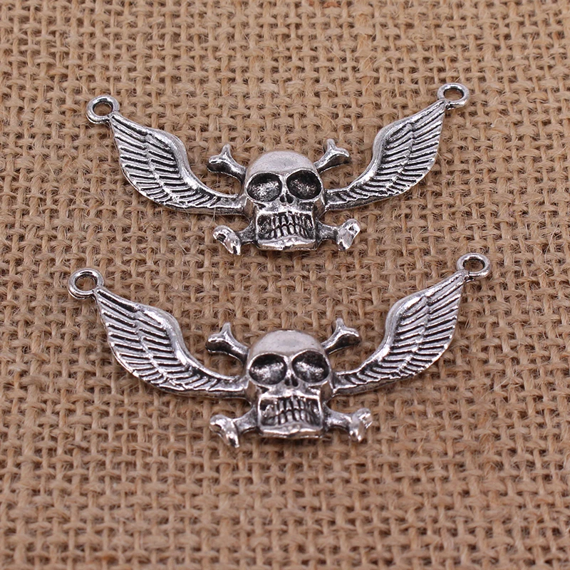 Подвески в виде черепа скелета крыльев 57x34 мм антикварная искусственная