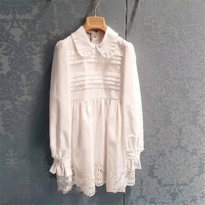 2019 летнее Брендовое модное белое милое Расклешенное мини платье с длинными