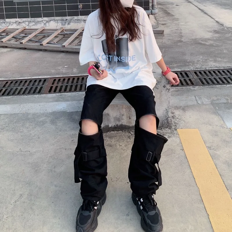 

2021 Fashion Women's Clothing Early Autumn Street Hip Hop All-match Cargo Pant Women Casual Straight Wide Leg Pants for Women