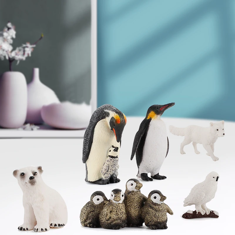 

12Pcs Simulation Wild Marine Animal Model Arctic Animal Solid Static Decoration Set
