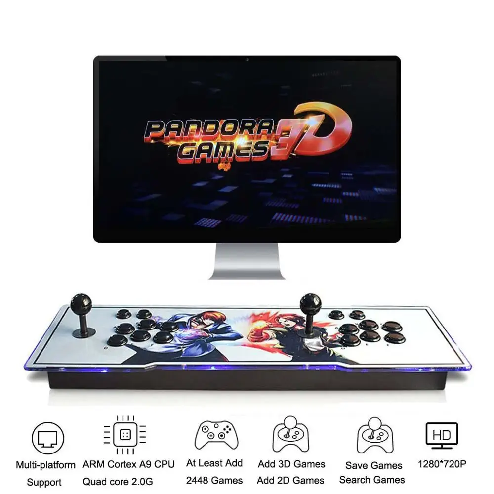 KOF 3D Pandora Games аркадная консоль, 2448 игр, добавить больше игр, поиск/сохранение/скрытие/удаление игр, 1280x720 P, мультиплееры онлайн - Цвет: KOF