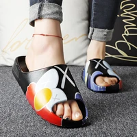 2021 summer yezy outer wear thick soled slippers men fashion seaside beach shoes casual spider web sandals integrated sandals