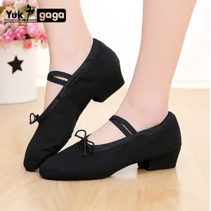 Tiejianдизайнерская модель холщовые танцевальные туфли года; Сплит-каблук; Подошва для помещений; Джаз; Для мужчин и женщин; a8a