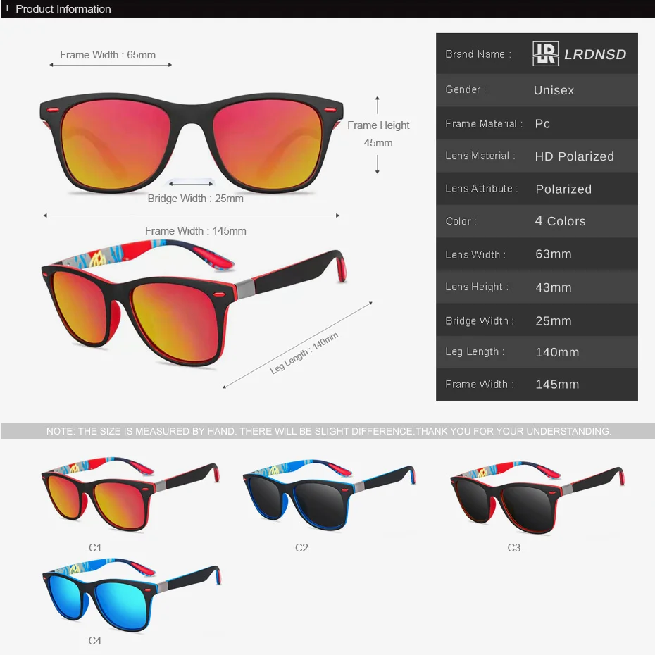 

Brand Polarized Sunglasses Men Women Design Driving Square Frame Sun Glasses Male Goggle UV400 Gafas De Sol